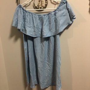 Off Shoulder Denim Dress
